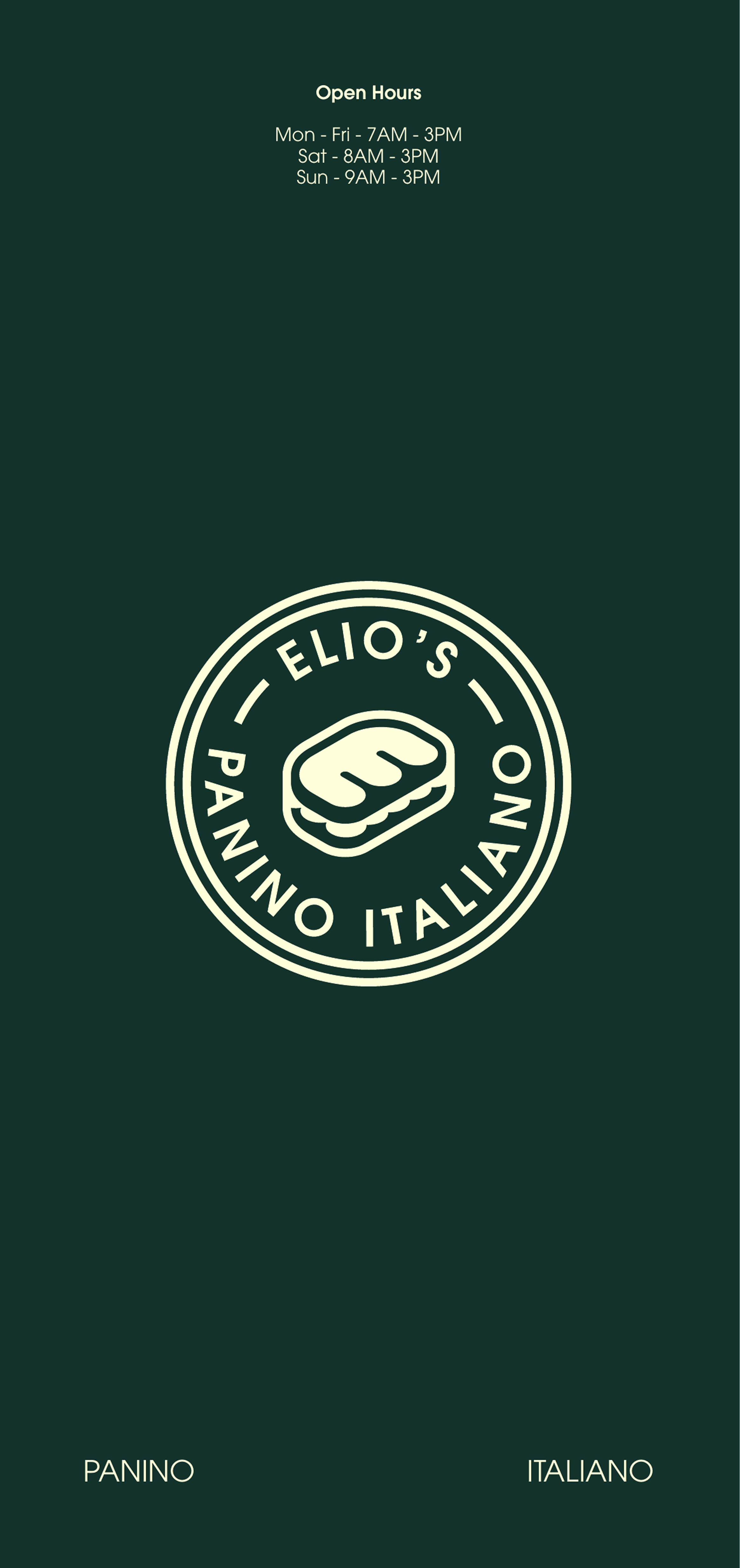 Elio's menu panel 1